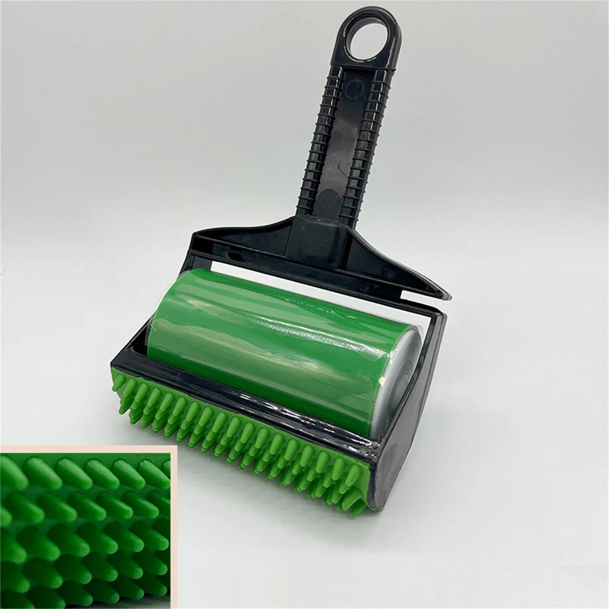 Large green roller with textured cleaning edge